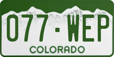 CO license plate 077WEP