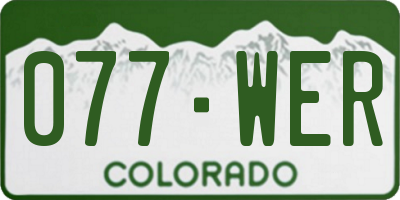 CO license plate 077WER