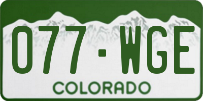 CO license plate 077WGE