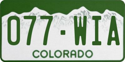 CO license plate 077WIA