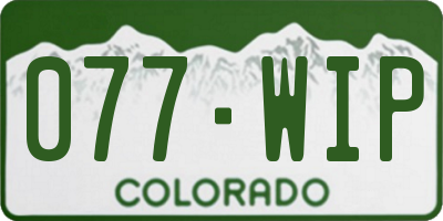 CO license plate 077WIP
