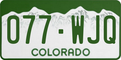 CO license plate 077WJQ
