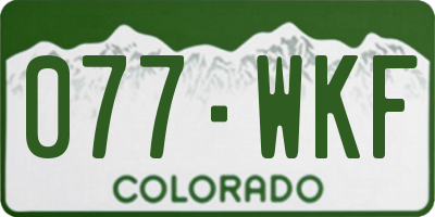 CO license plate 077WKF
