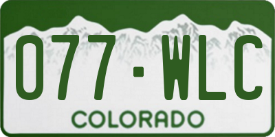 CO license plate 077WLC