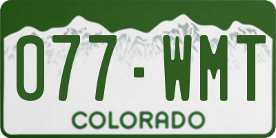 CO license plate 077WMT