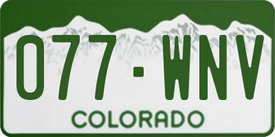 CO license plate 077WNV