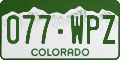 CO license plate 077WPZ