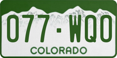 CO license plate 077WQO