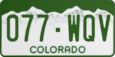 CO license plate 077WQV