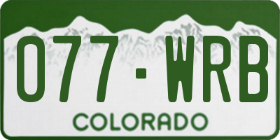 CO license plate 077WRB