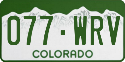 CO license plate 077WRV