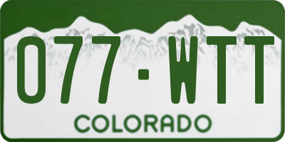 CO license plate 077WTT