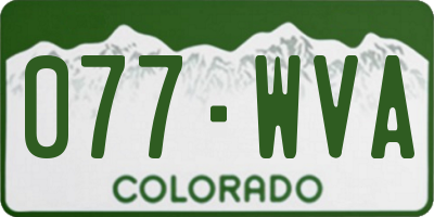 CO license plate 077WVA