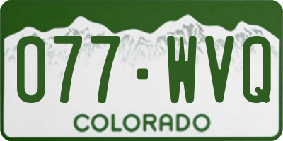 CO license plate 077WVQ