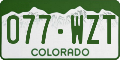 CO license plate 077WZT