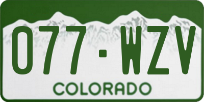 CO license plate 077WZV