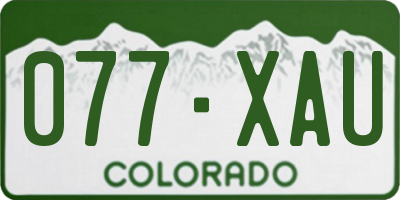 CO license plate 077XAU
