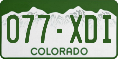 CO license plate 077XDI