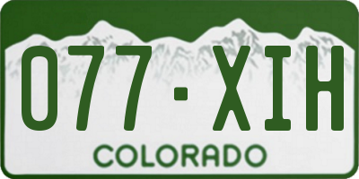 CO license plate 077XIH