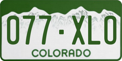 CO license plate 077XLO
