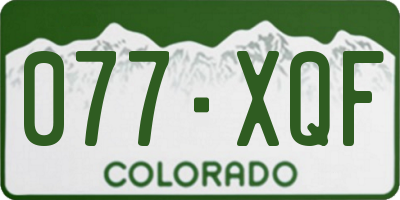 CO license plate 077XQF