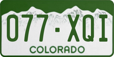 CO license plate 077XQI