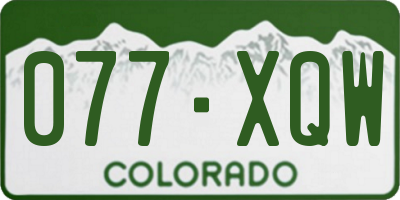 CO license plate 077XQW