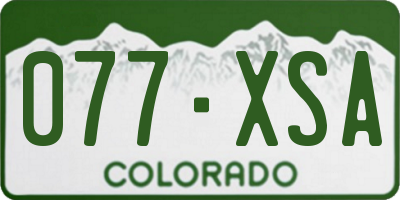 CO license plate 077XSA
