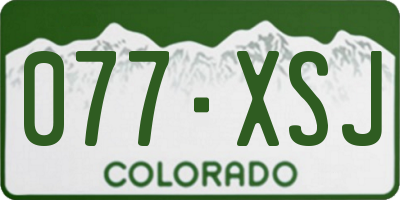 CO license plate 077XSJ