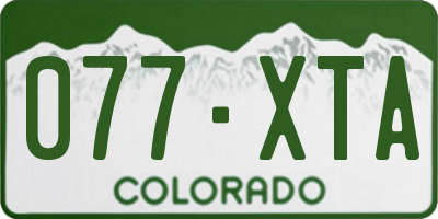 CO license plate 077XTA
