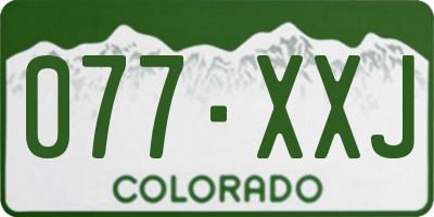 CO license plate 077XXJ