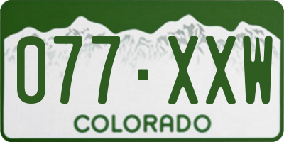 CO license plate 077XXW