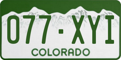 CO license plate 077XYI