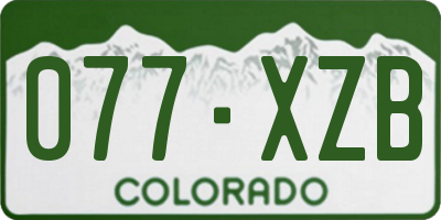CO license plate 077XZB