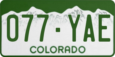 CO license plate 077YAE