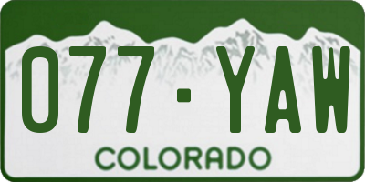 CO license plate 077YAW