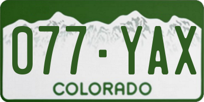 CO license plate 077YAX