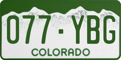 CO license plate 077YBG