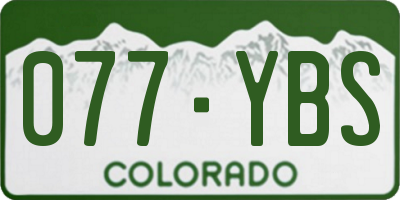 CO license plate 077YBS