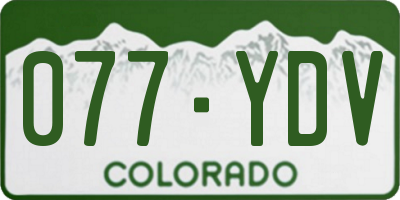 CO license plate 077YDV