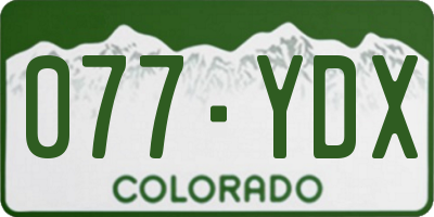 CO license plate 077YDX