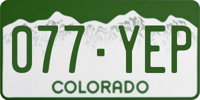 CO license plate 077YEP