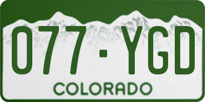 CO license plate 077YGD
