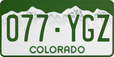 CO license plate 077YGZ