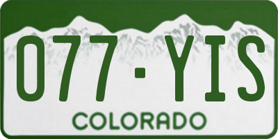 CO license plate 077YIS