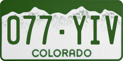 CO license plate 077YIV