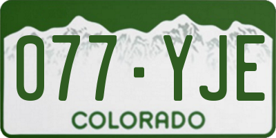 CO license plate 077YJE