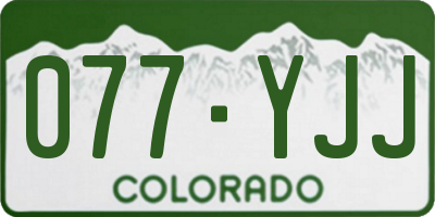 CO license plate 077YJJ