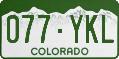 CO license plate 077YKL