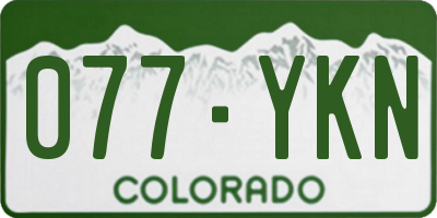 CO license plate 077YKN